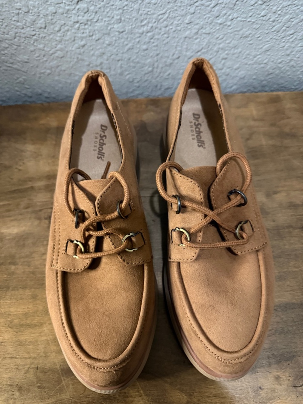 Dr. Scholl’s Womens Tan Platform Lace-Up Loafers size 7 NEW - Picture 2 of 7